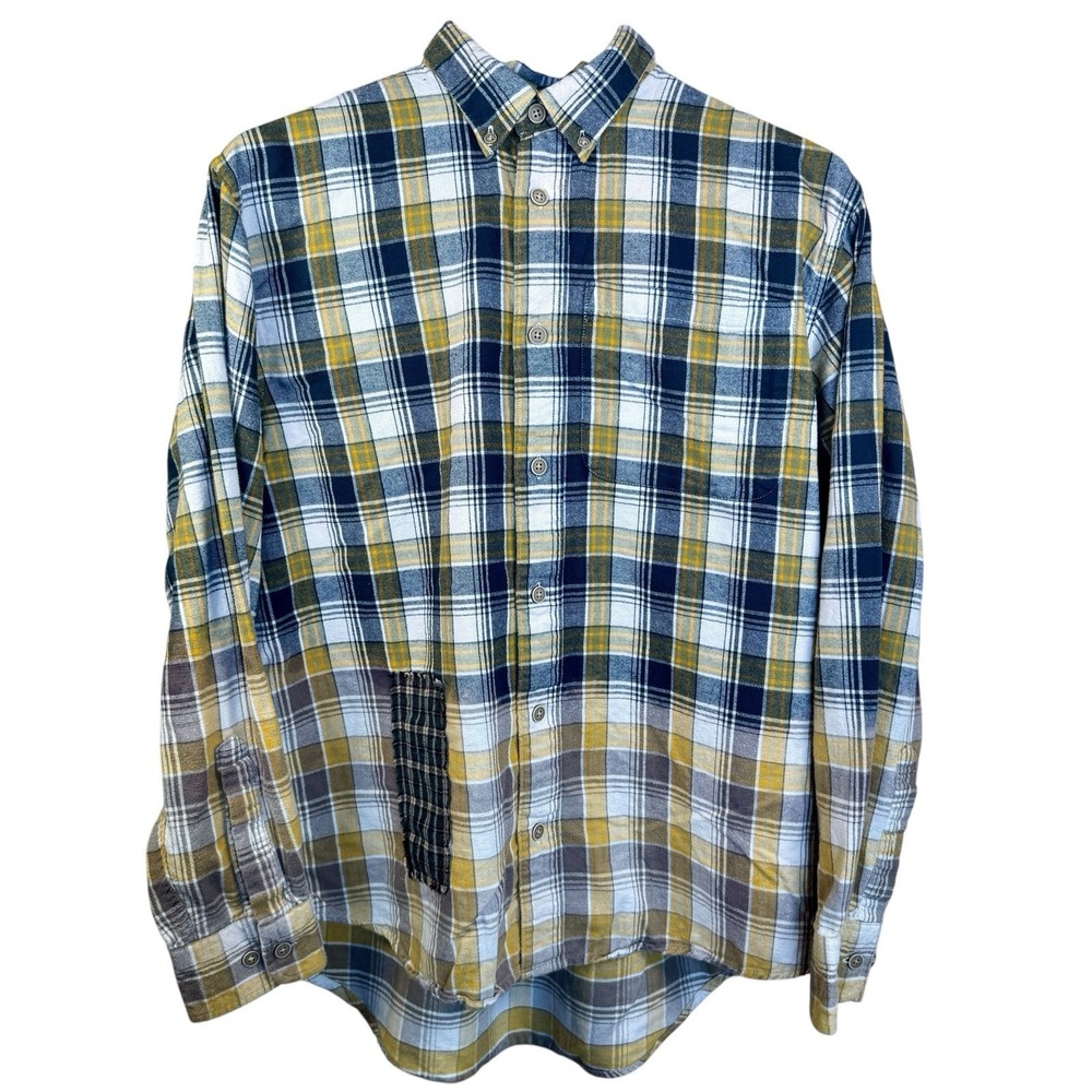 Cabela's Upcycled Ragged‎ Thistle Plaid Flannel Button Down Boho Grunge
